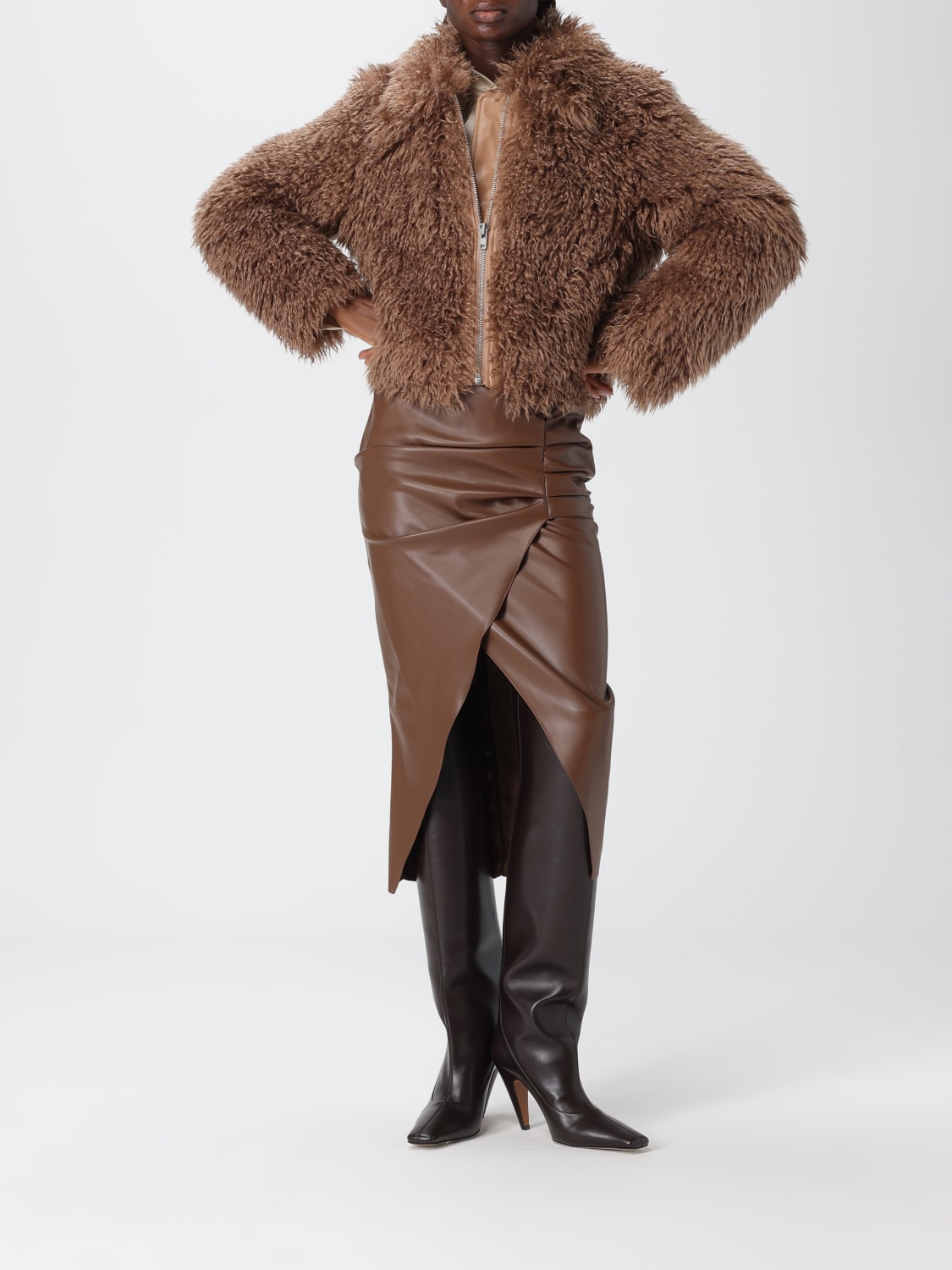 STAND STUDIO FUR COAT: Jacket woman Stand Studio, Brown - Img 2