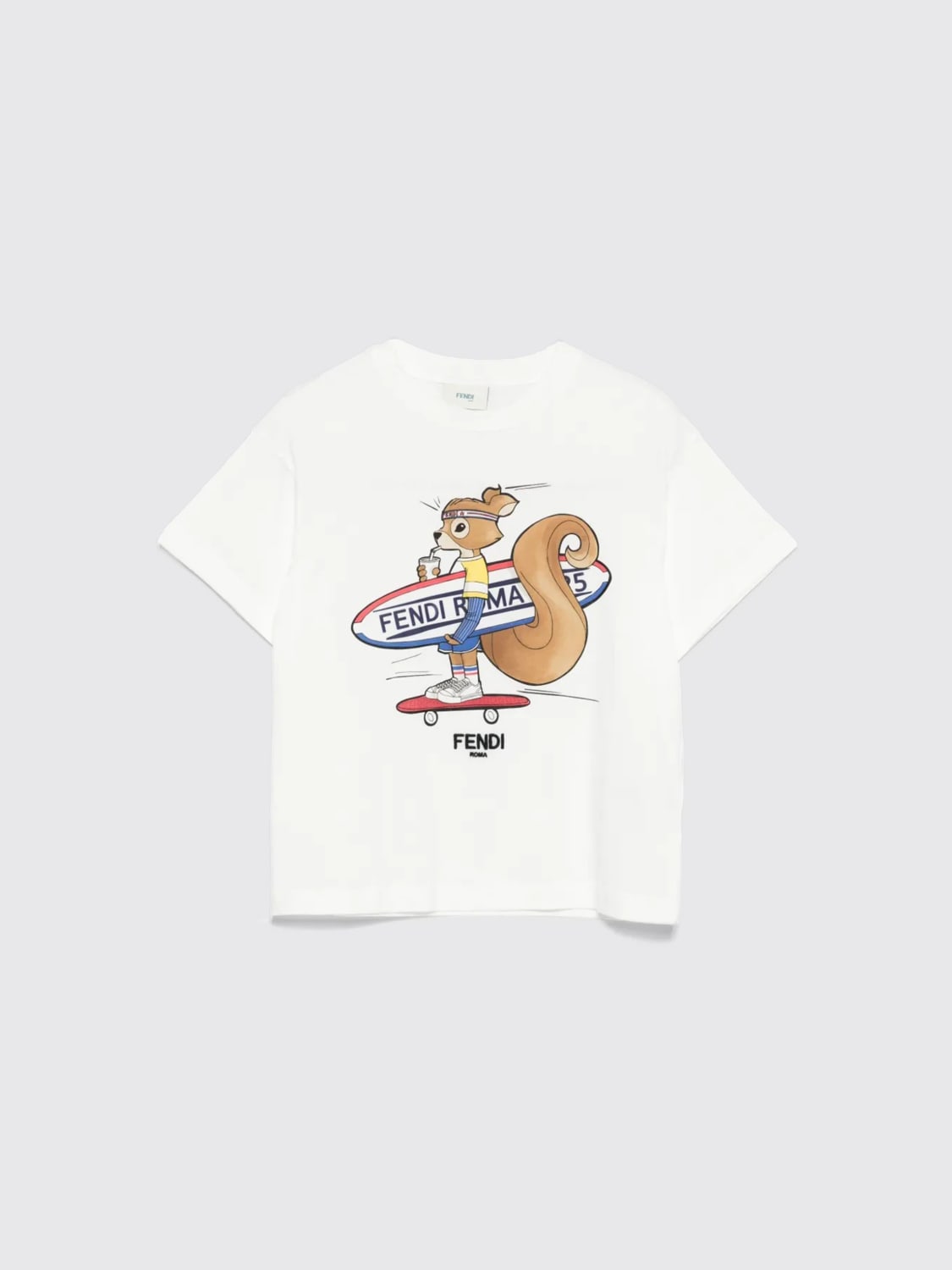 FENDI T-SHIRT: T-shirt kids Fendi, White - Img 1