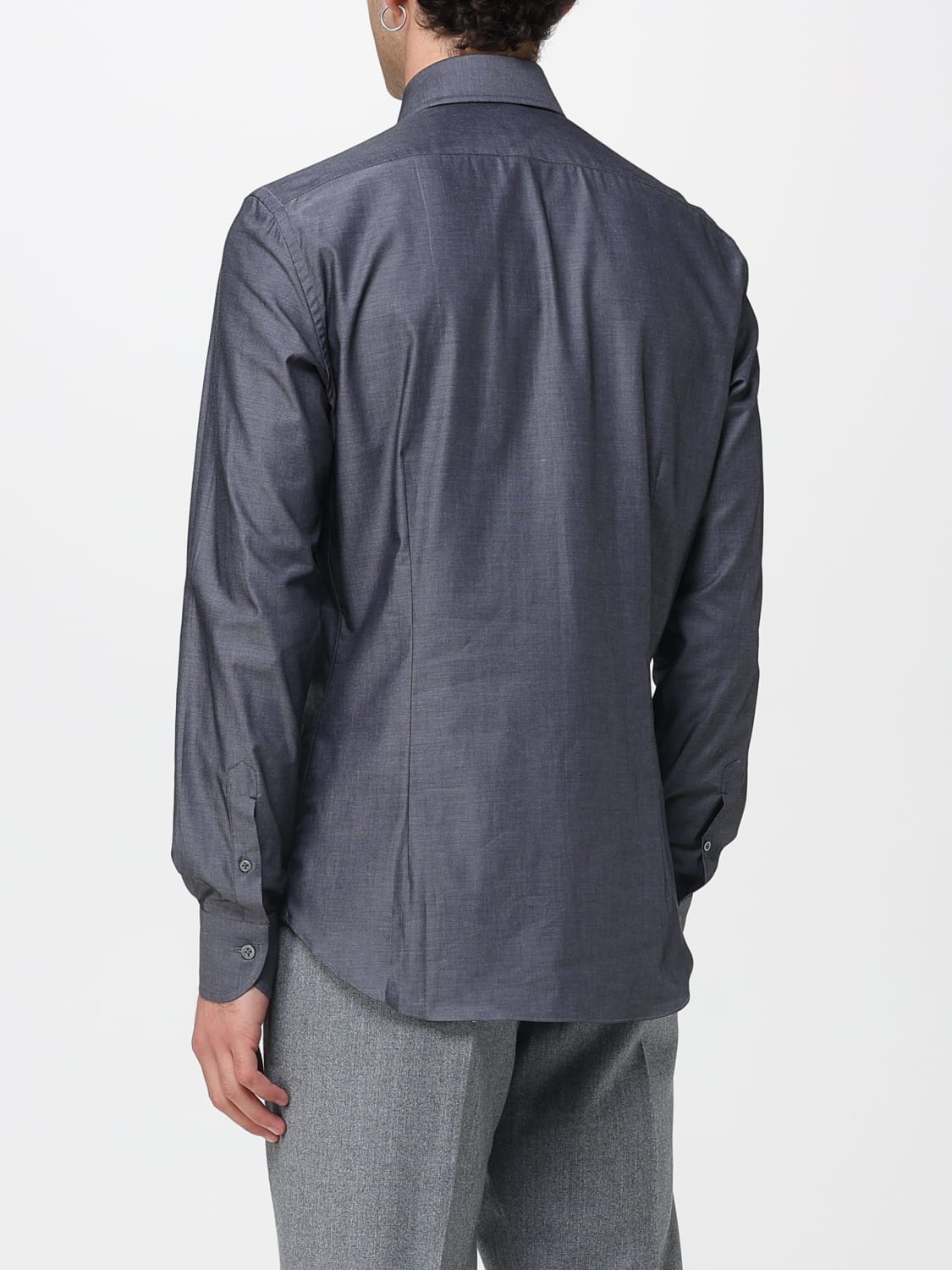 MAZZARELLI 衬衫: 衬衫 男士 Mazzarelli, 灰色 - Img 2