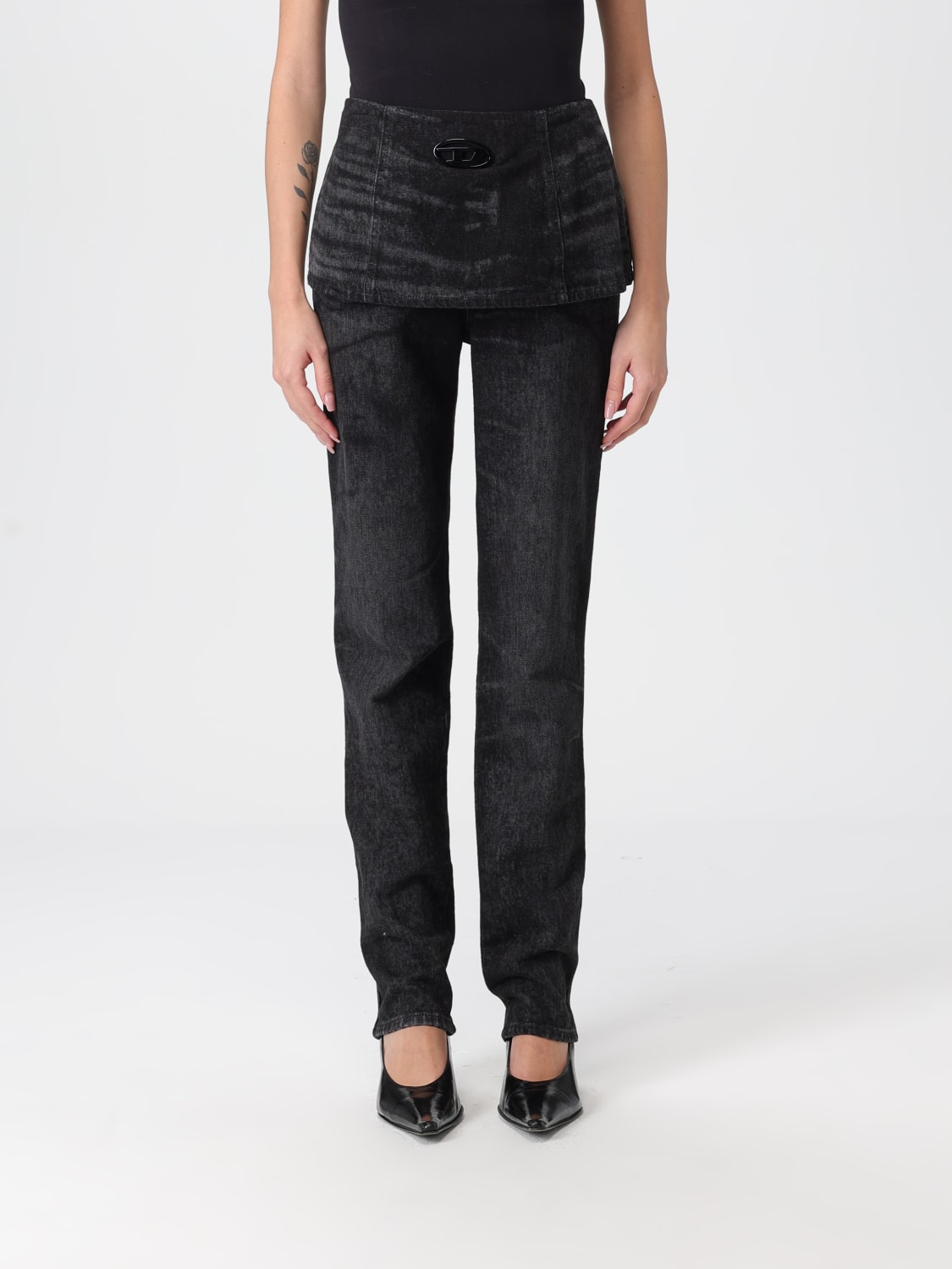 DIESEL JEANS: Pants woman Diesel, Black - Img 1
