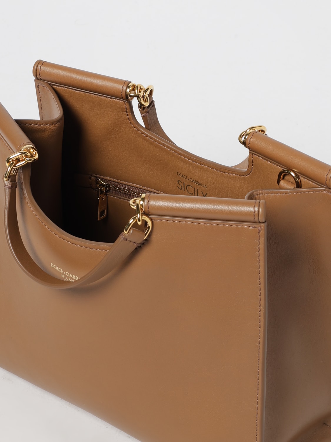 DOLCE & GABBANA SAC À MAIN: Sac porté épaule femme Dolce & Gabbana, Miel - Img 5