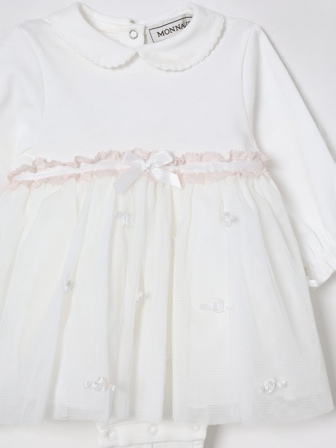 MONNALISA STRAMPLER: Kleid kinder Monnalisa, Yellow Cream - Img 3