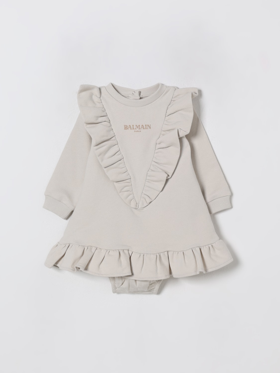 BALMAIN ROMPER: Romper kids Balmain, Beige - Img 1