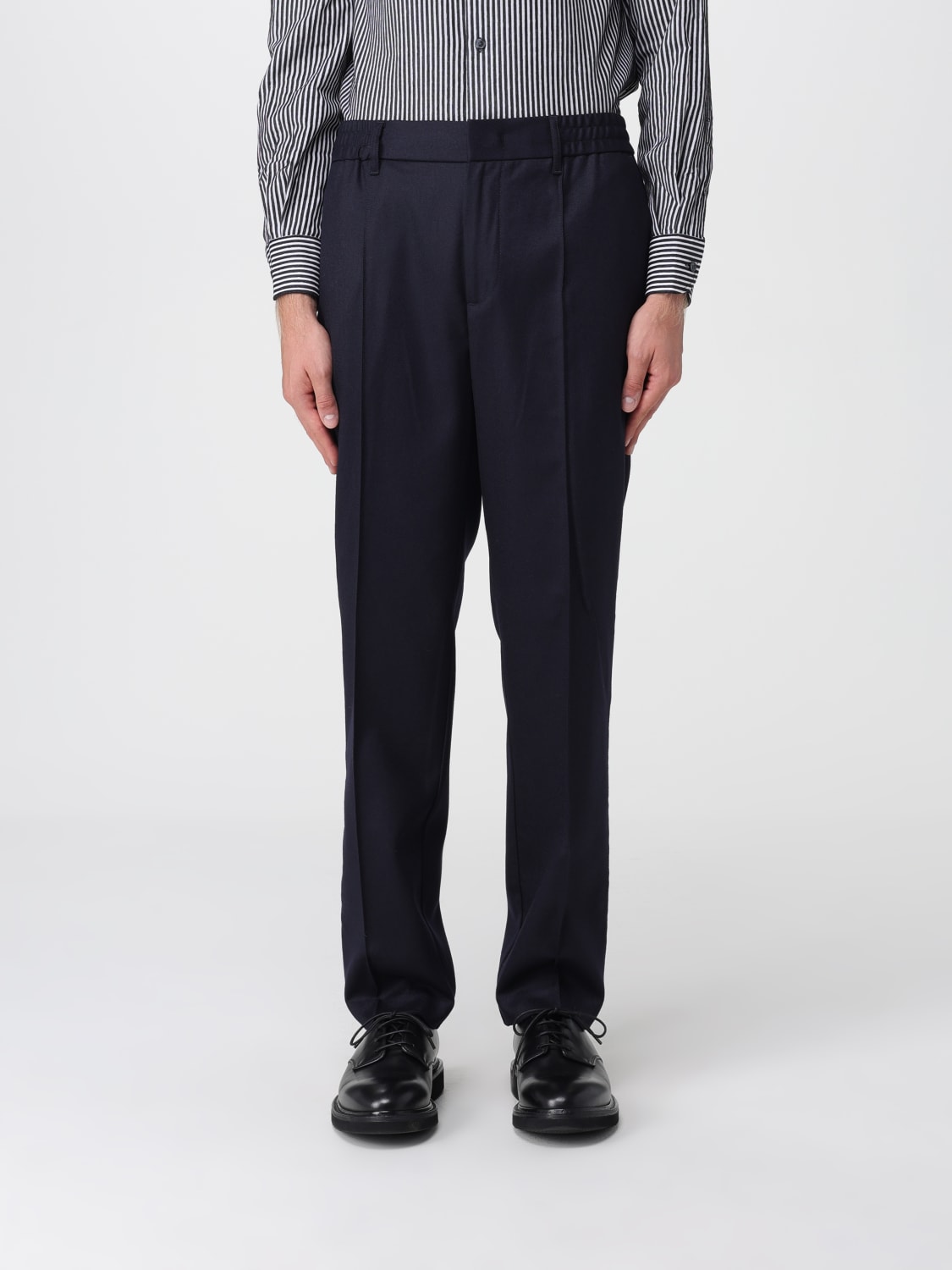 EMPORIO ARMANI PANTALONI: Pantalone Emporio Armani in lana vergine stretch , Blue Navy - Img 1