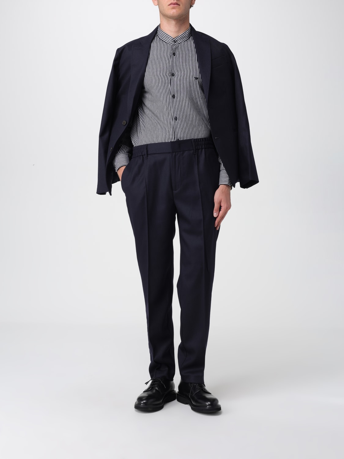 EMPORIO ARMANI PANTALONI: Pantalone Emporio Armani in lana vergine stretch , Blue Navy - Img 2