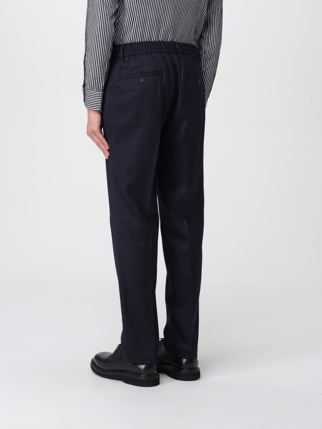 EMPORIO ARMANI PANTALONI: Pantalone Emporio Armani in lana vergine stretch , Blue Navy - Img 3