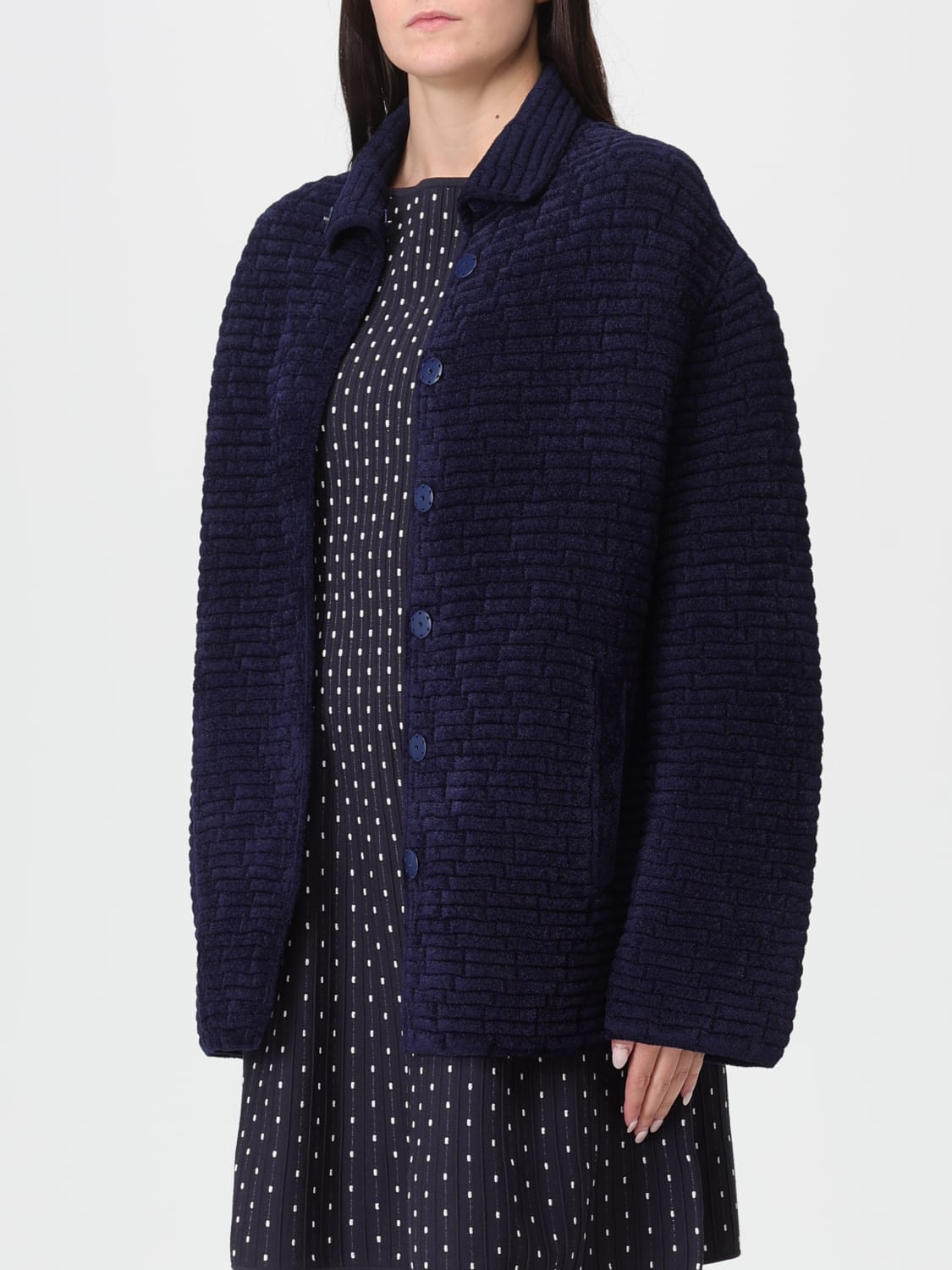 EMPORIO ARMANI COAT: Jacket woman Emporio Armani, Blue - Img 3