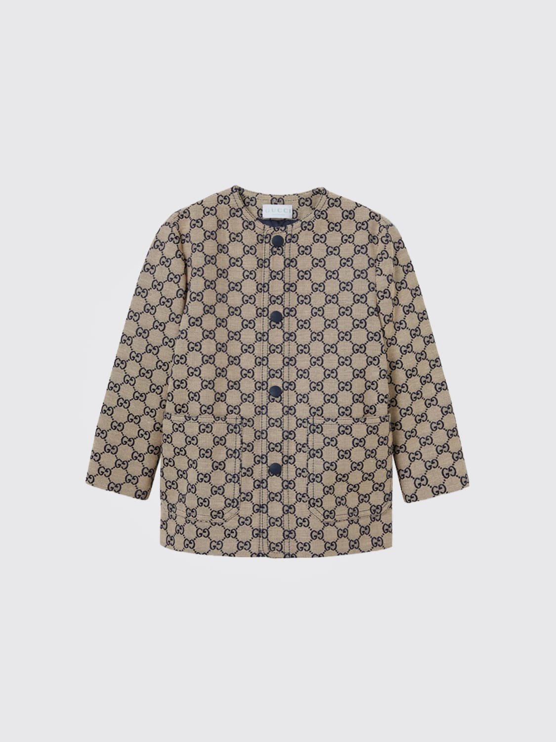 GUCCI COAT: Coat kids Gucci, Brown - Img 1