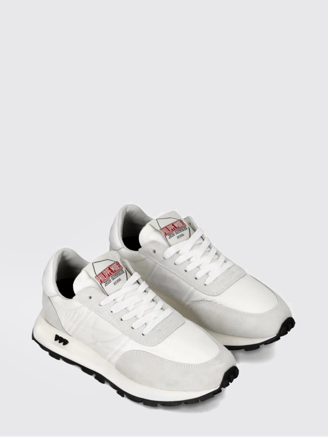 PHILIPPE MODEL SNEAKERS: Sneakers Running Tour Philippe Model in camoscio e nylon , Bianco - Img 2