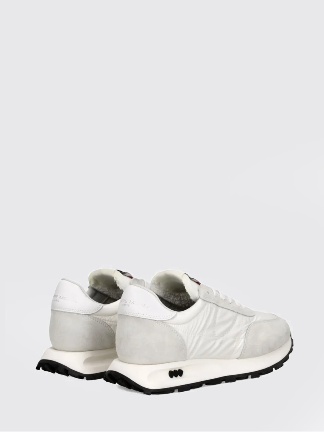 PHILIPPE MODEL SNEAKERS: Sneakers Running Tour Philippe Model in camoscio e nylon , Bianco - Img 3