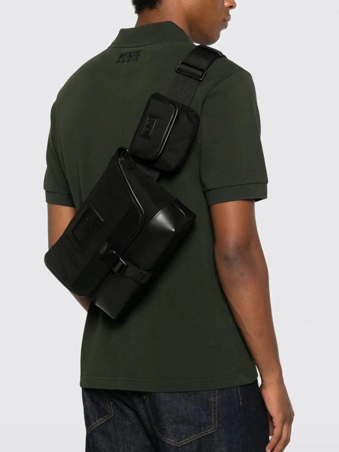 KENZO BORSA A TRACOLLA: Borsa Small Messenger Kenzo in canvas , Nero - Img 2