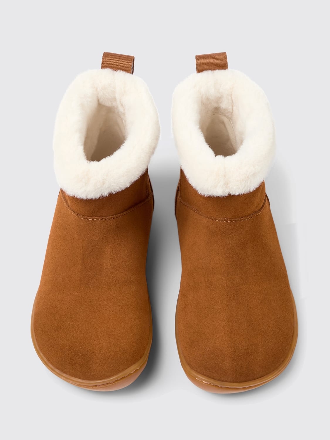 CAMPER SCARPE: Stivaletto Peu Camper in camoscio e shearling , Marrone - Img 4