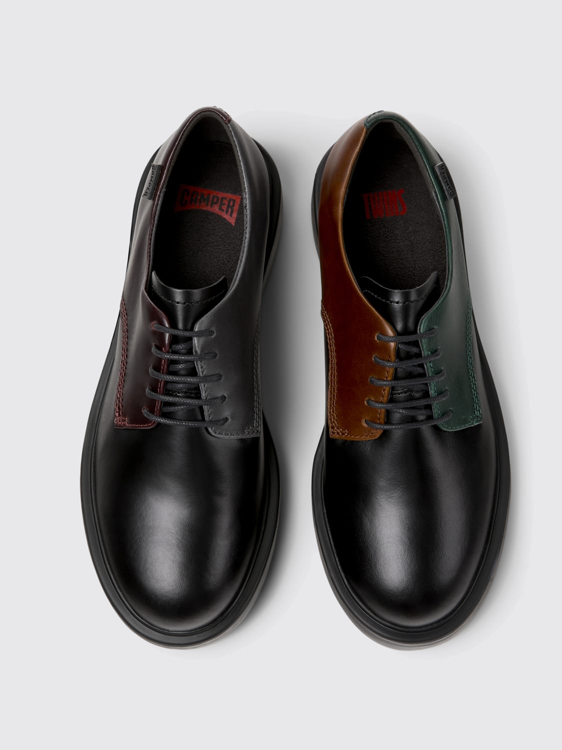 CAMPER STRINGATE: Derby Twins Camper in pelle , Fantasia - Img 4