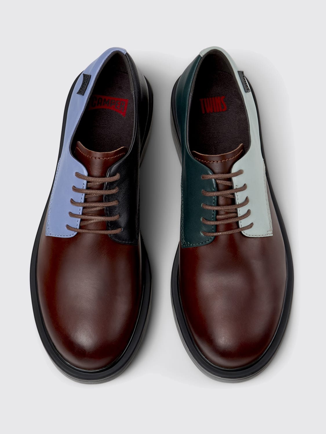 CAMPER STRINGATE: Derby Twins Camper in pelle , Fantasia - Img 4