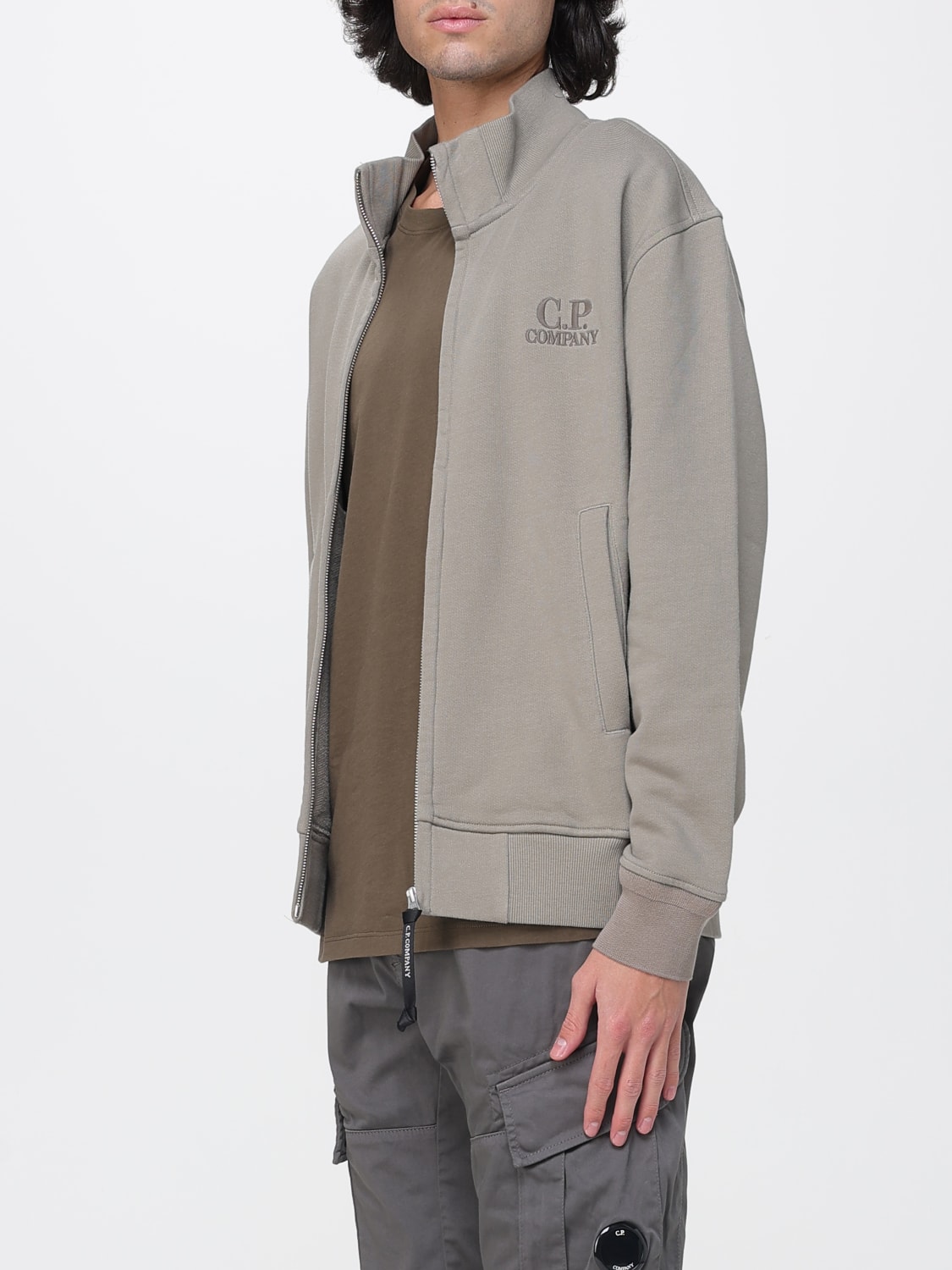 C.P. COMPANY FELPA: Felpa in cotone con logo C.P. Company, Mastice - Img 4