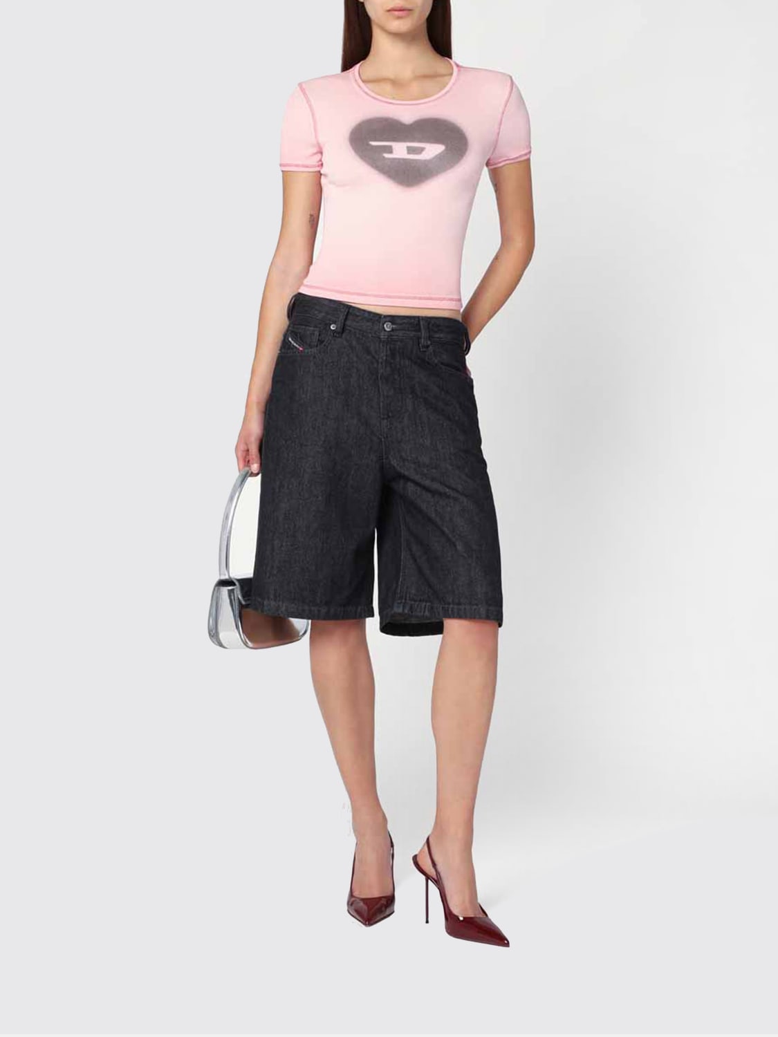 DIESEL SHORT: Short femme Diesel, Gris - Img 2