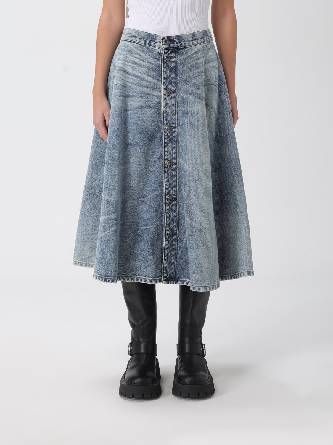 DIESEL SKIRT: Skirt woman Diesel, Blue - Img 1