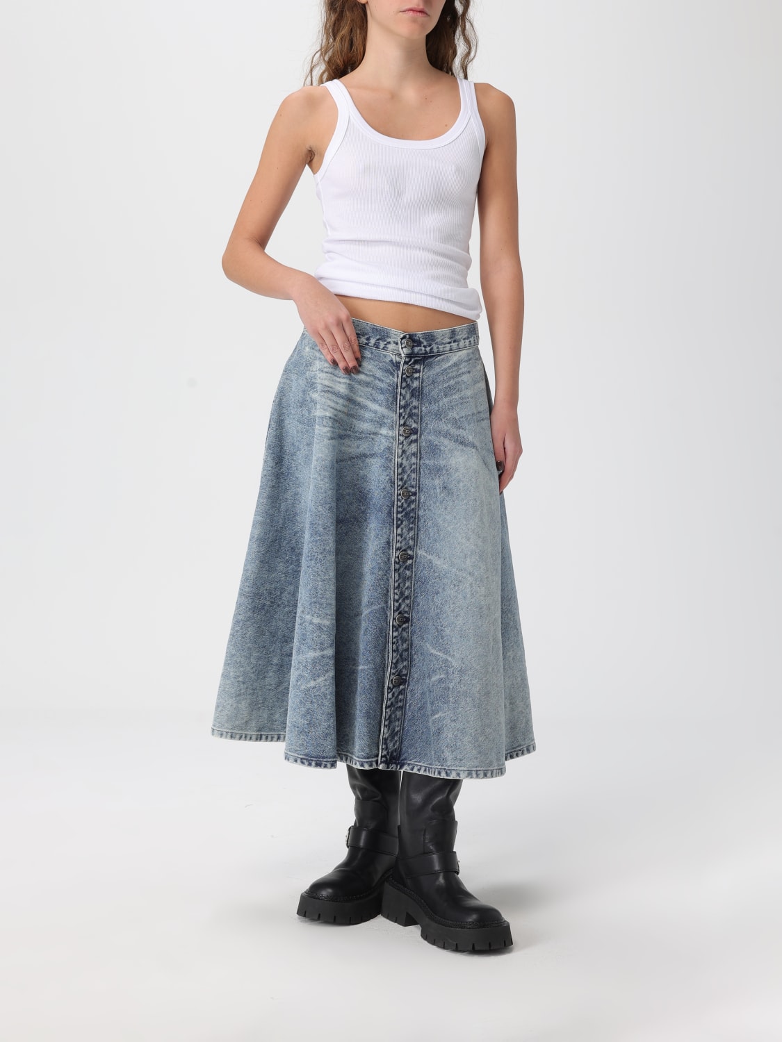 DIESEL SKIRT: Skirt woman Diesel, Blue - Img 2