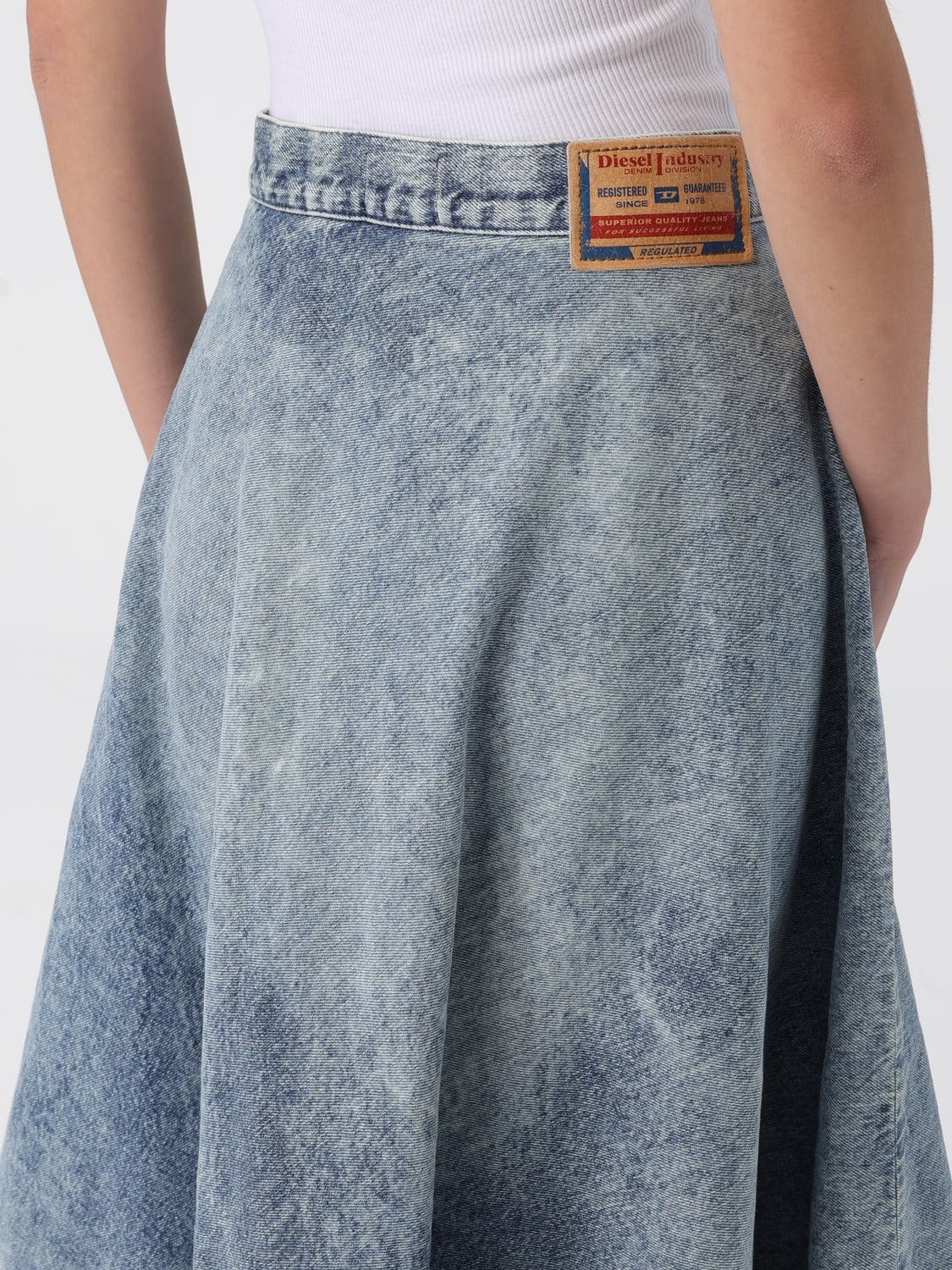 DIESEL SKIRT: Skirt woman Diesel, Blue - Img 4