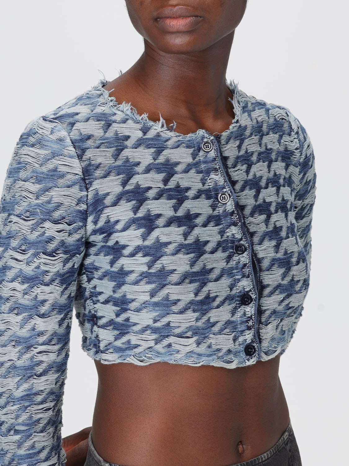 DIESEL SWEATER: Cardigan woman Diesel, Blue - Img 4