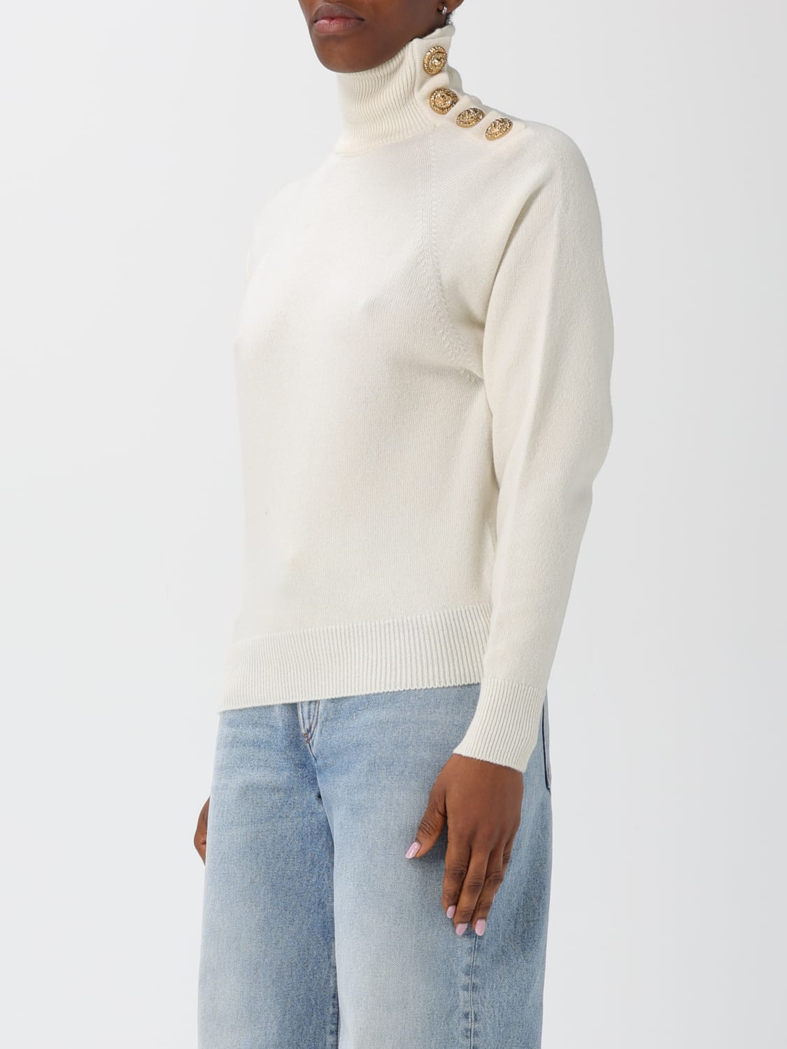 BALMAIN JERSEY: Cárdigan mujer Balmain, Blanco - Img 4