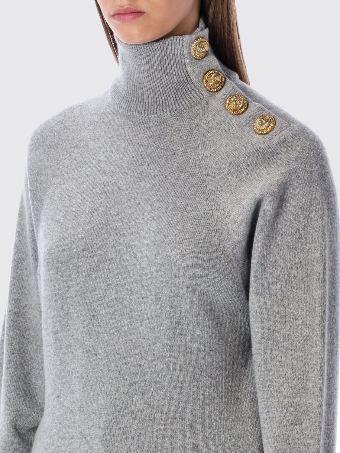 BALMAIN JERSEY: Cárdigan mujer Balmain, Gris - Img 3