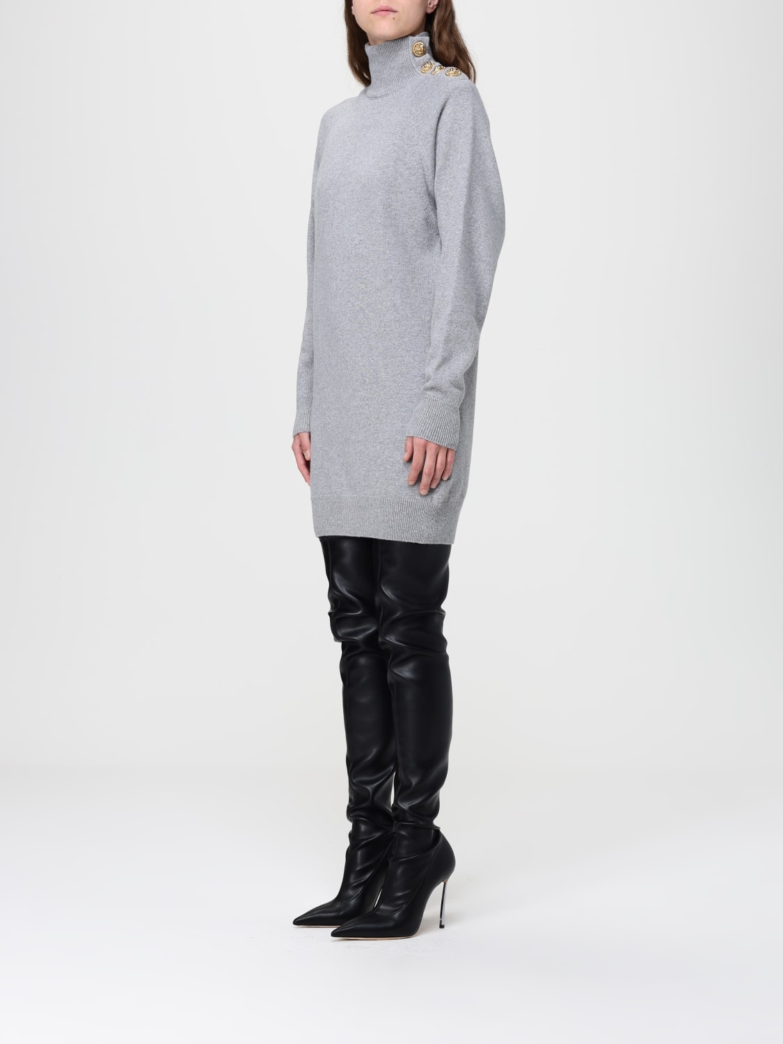 BALMAIN DRESS: Dress woman Balmain, Grey - Img 4