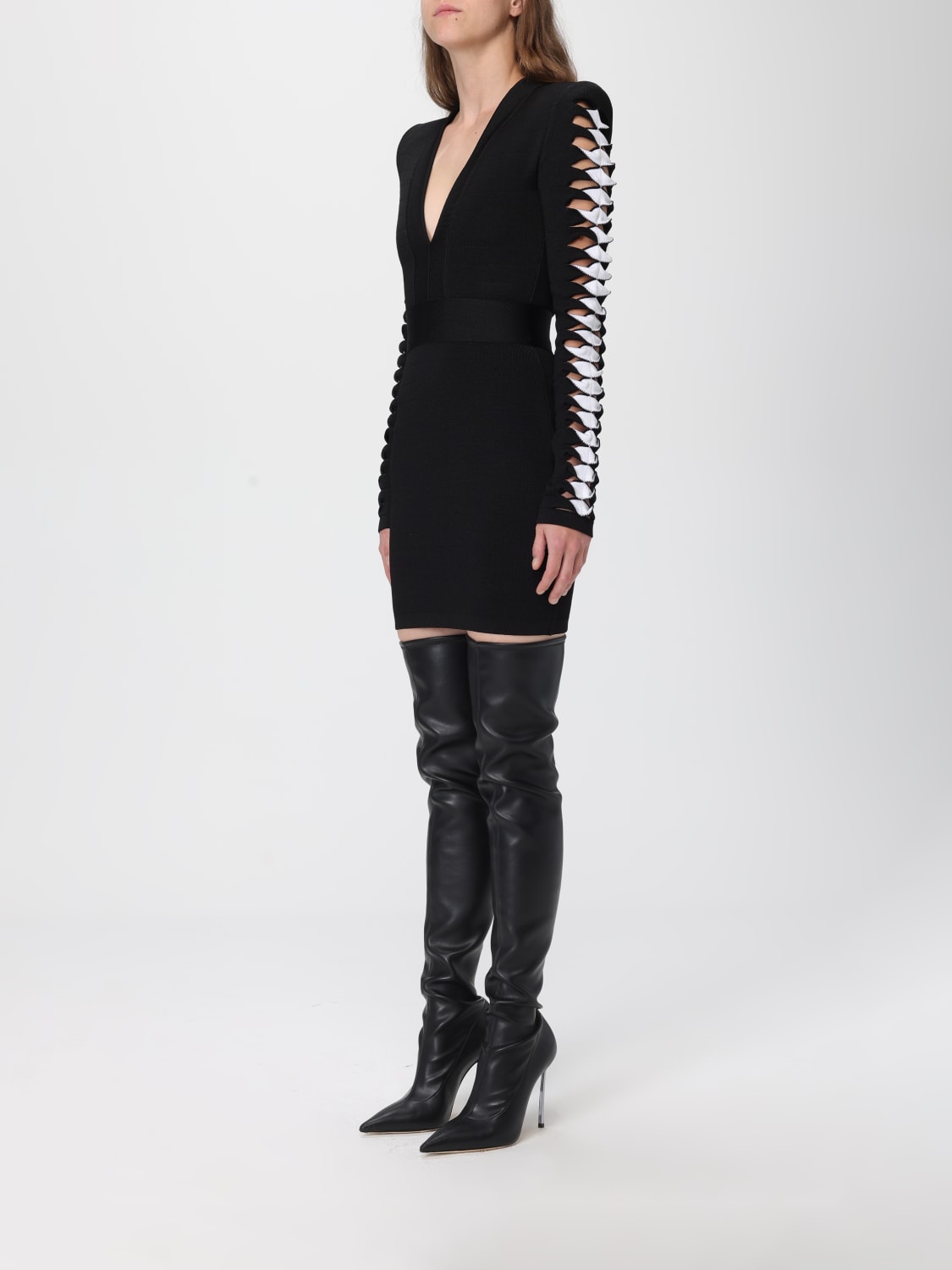 BALMAIN VESTIDO: Vestido mujer Balmain, Negro - Img 4