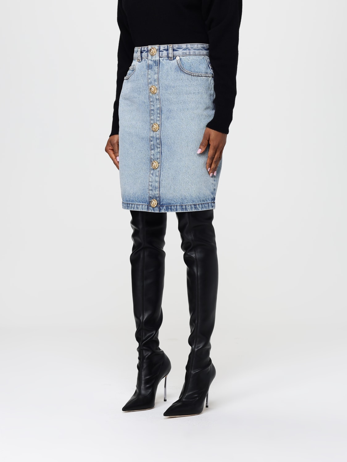 BALMAIN JUPE: Jupe femme Balmain, Bleu - Img 4