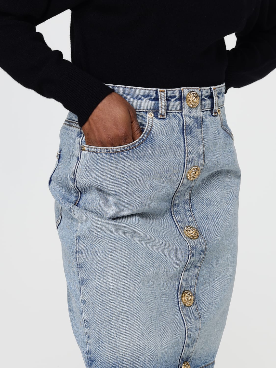 BALMAIN JUPE: Jupe femme Balmain, Bleu - Img 5