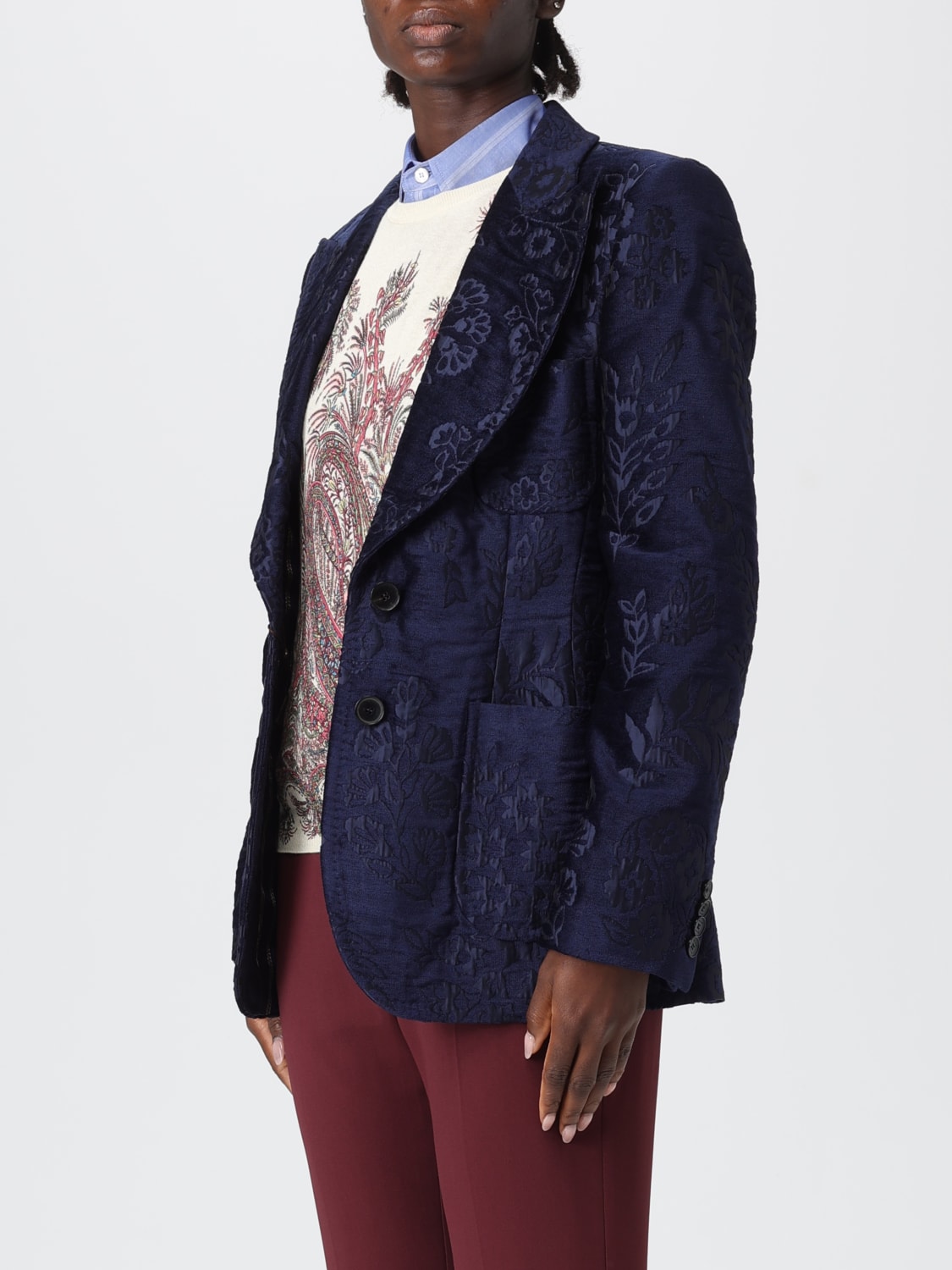 ETRO JACKET: Blazer woman Etro, Blue - Img 4