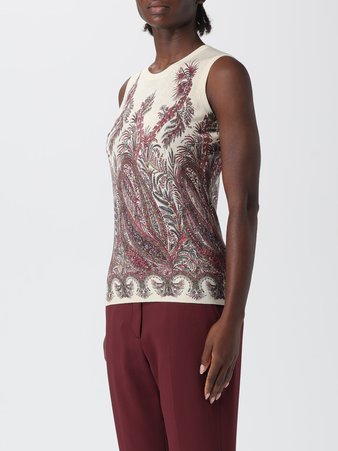 ETRO MAGLIA: Maglia paisley Etro in misto seta e cashmere, Fantasia - Img 4