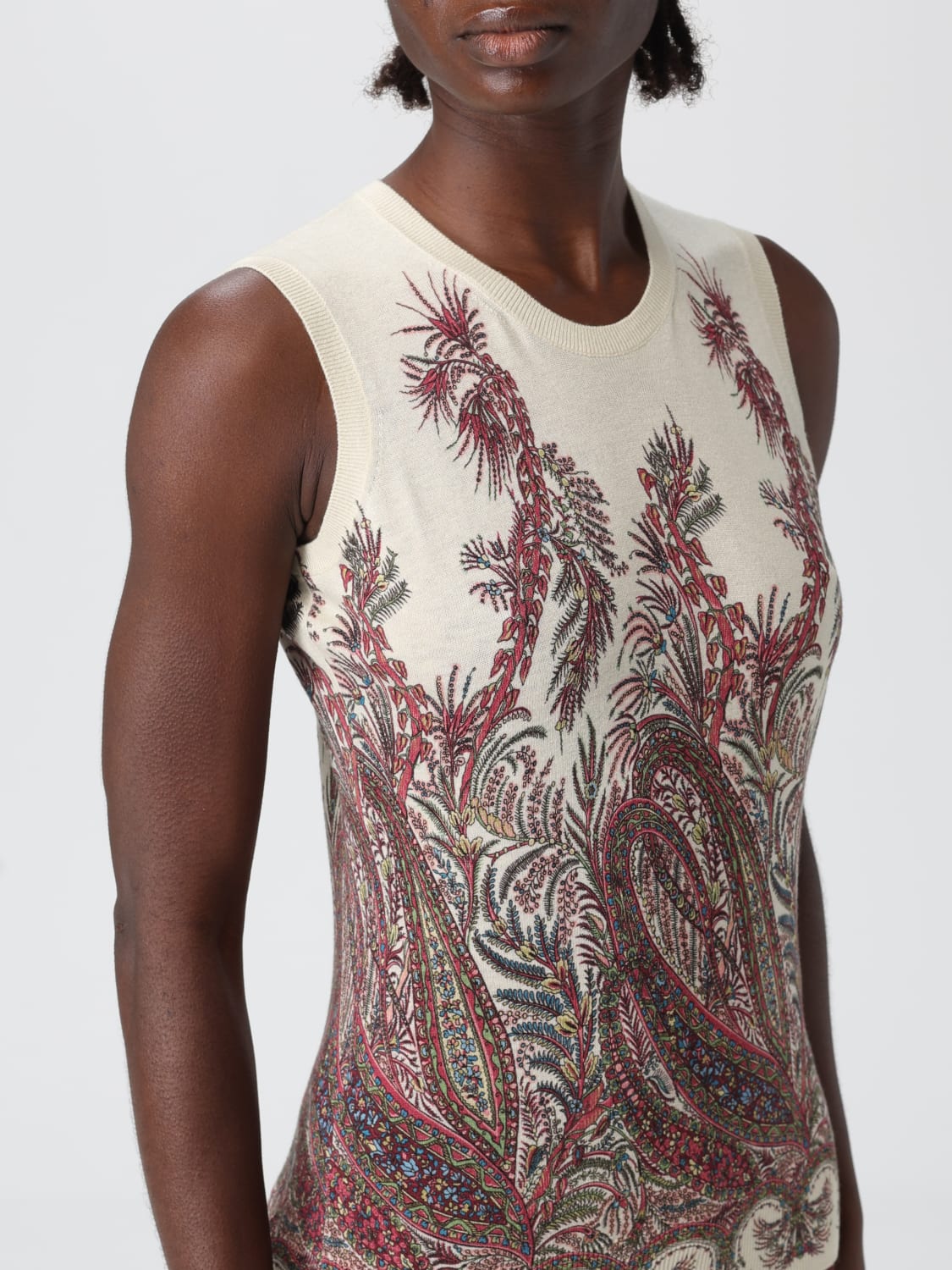 ETRO MAGLIA: Maglia paisley Etro in misto seta e cashmere, Fantasia - Img 5