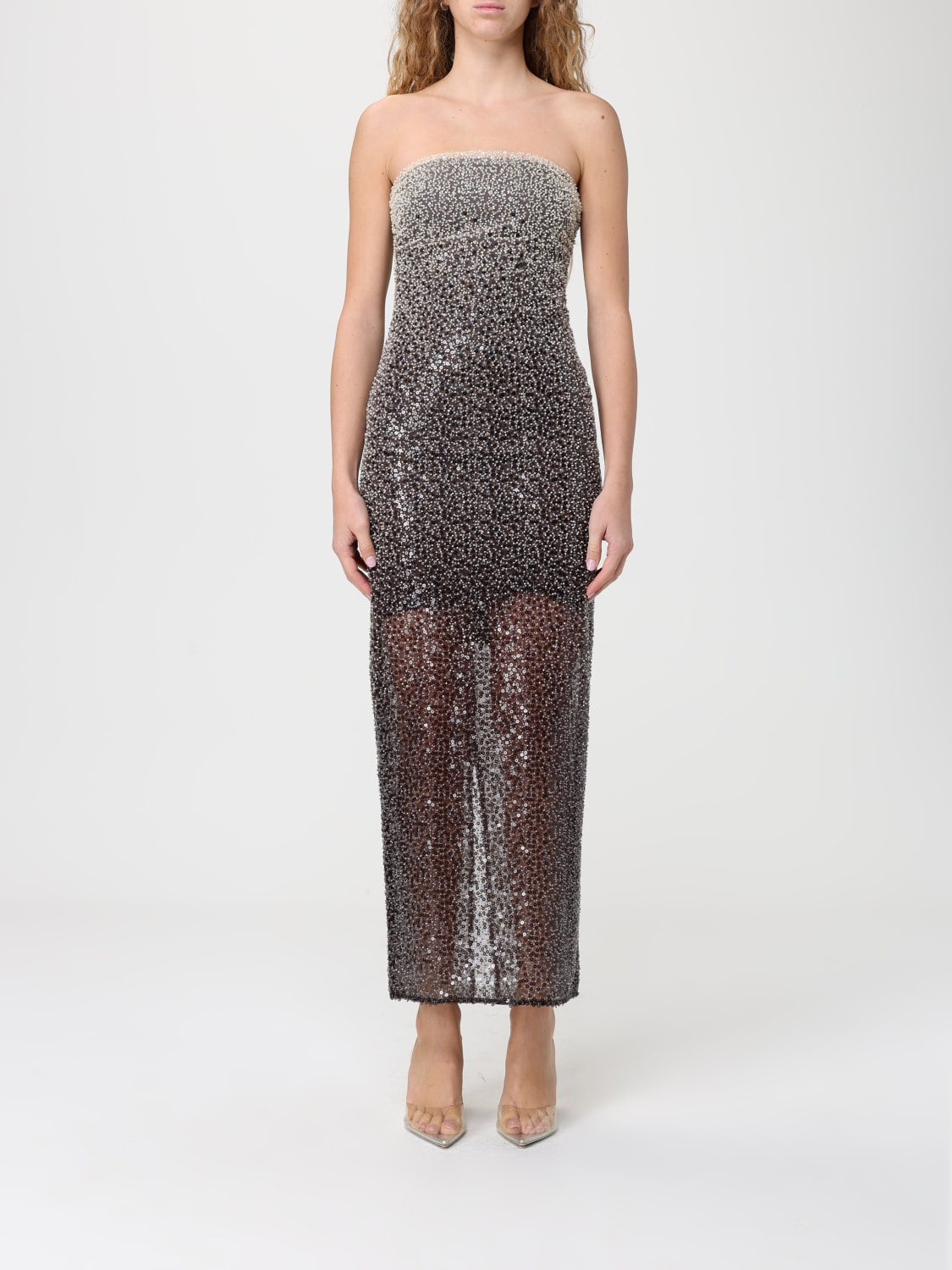 ROTATE DRESS: Dress woman Rotate, Beige - Img 1