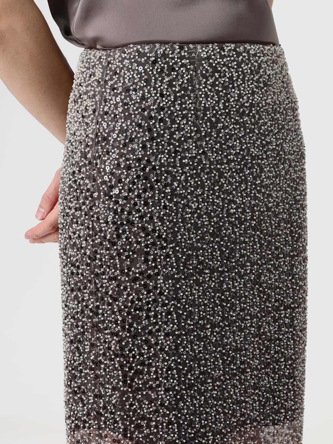 ROTATE SKIRT: Skirt woman Rotate, Beige - Img 4