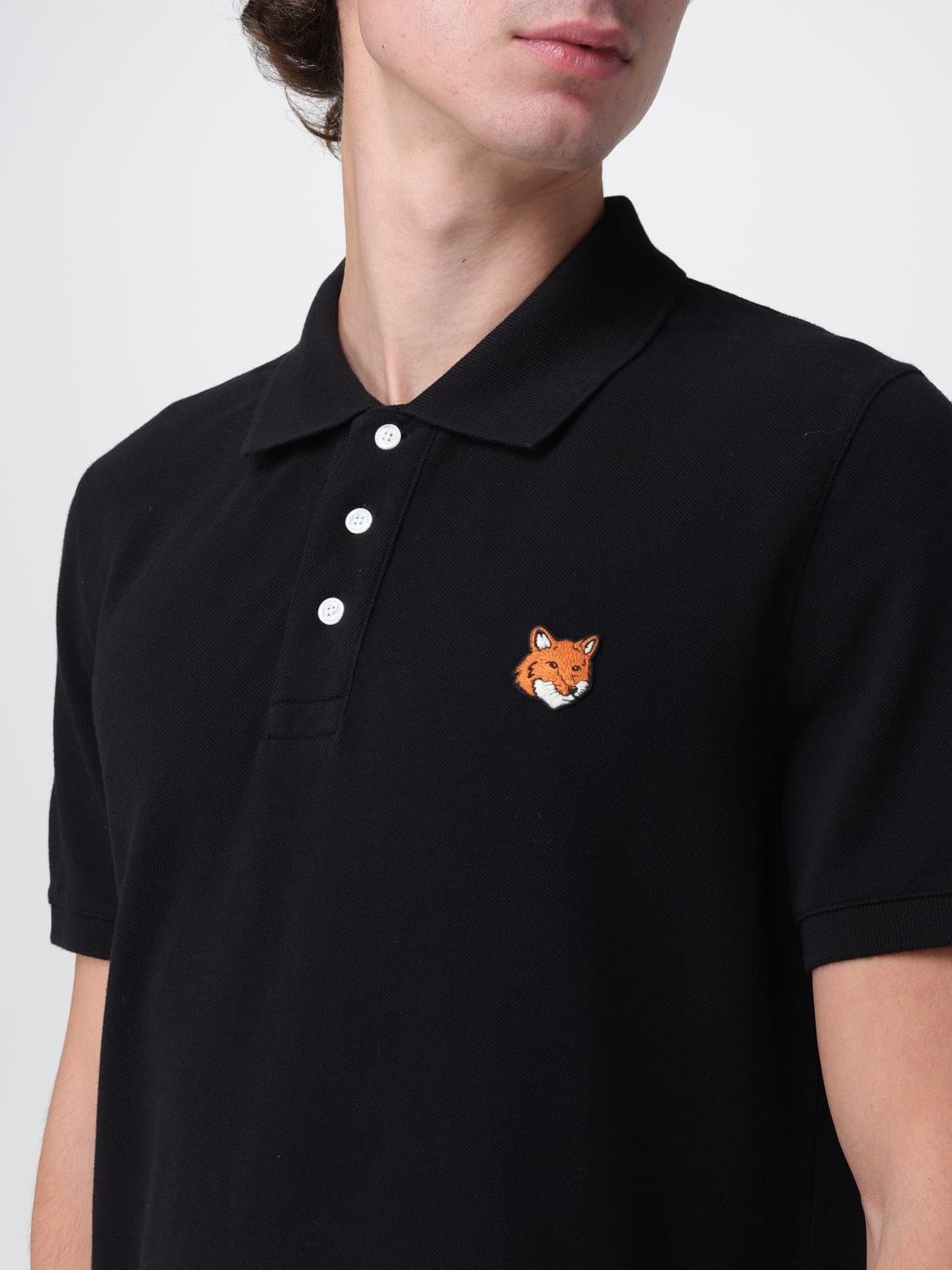 MAISON KITSUNÉ POLO: Polo herren Maison KitsunÉ, Schwarz 1 - Img 3