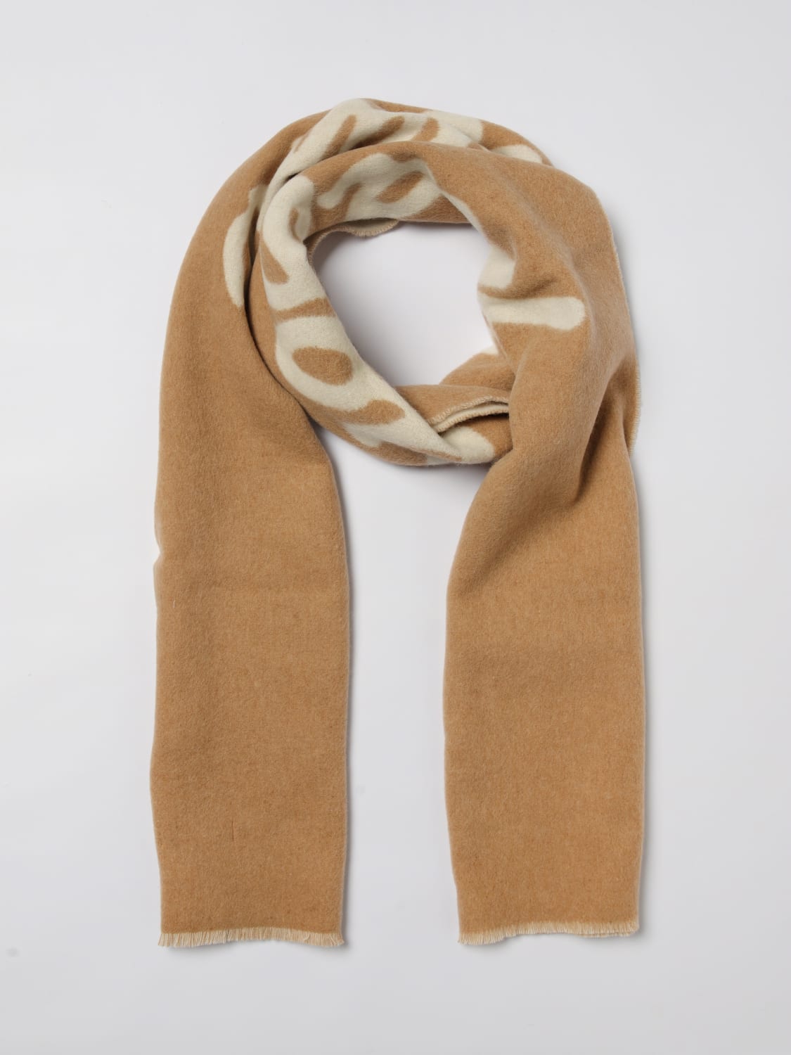 MAISON KITSUNÉ SCARF: Scarf men Maison KitsunÉ, Camel - Img 2