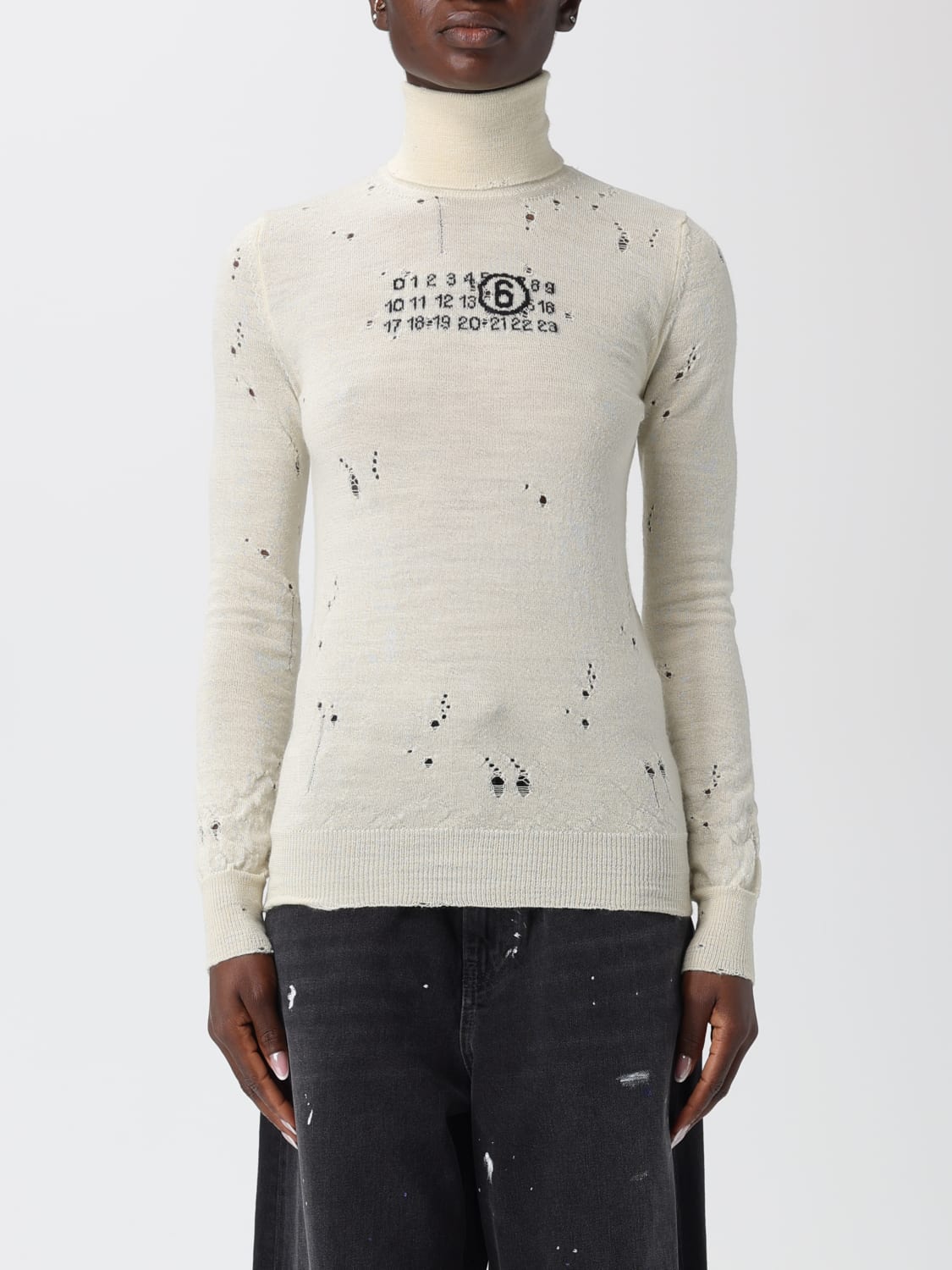 MM6 MAISON MARGIELA SWEATER: Sweater woman Mm6 Maison Margiela, Beige - Img 1