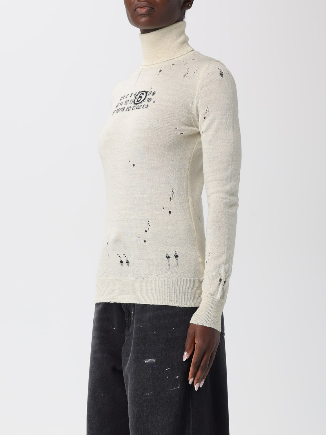 MM6 MAISON MARGIELA SWEATER: Sweater woman Mm6 Maison Margiela, Beige - Img 4