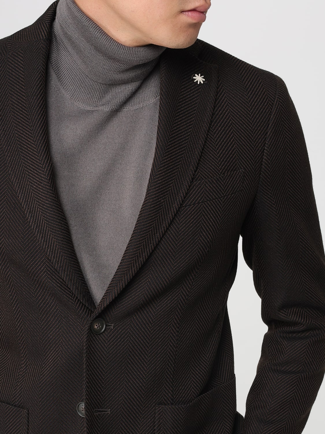 MANUEL RITZ CHAQUETA: Americana hombre Manuel Ritz, Marrón - Img 4