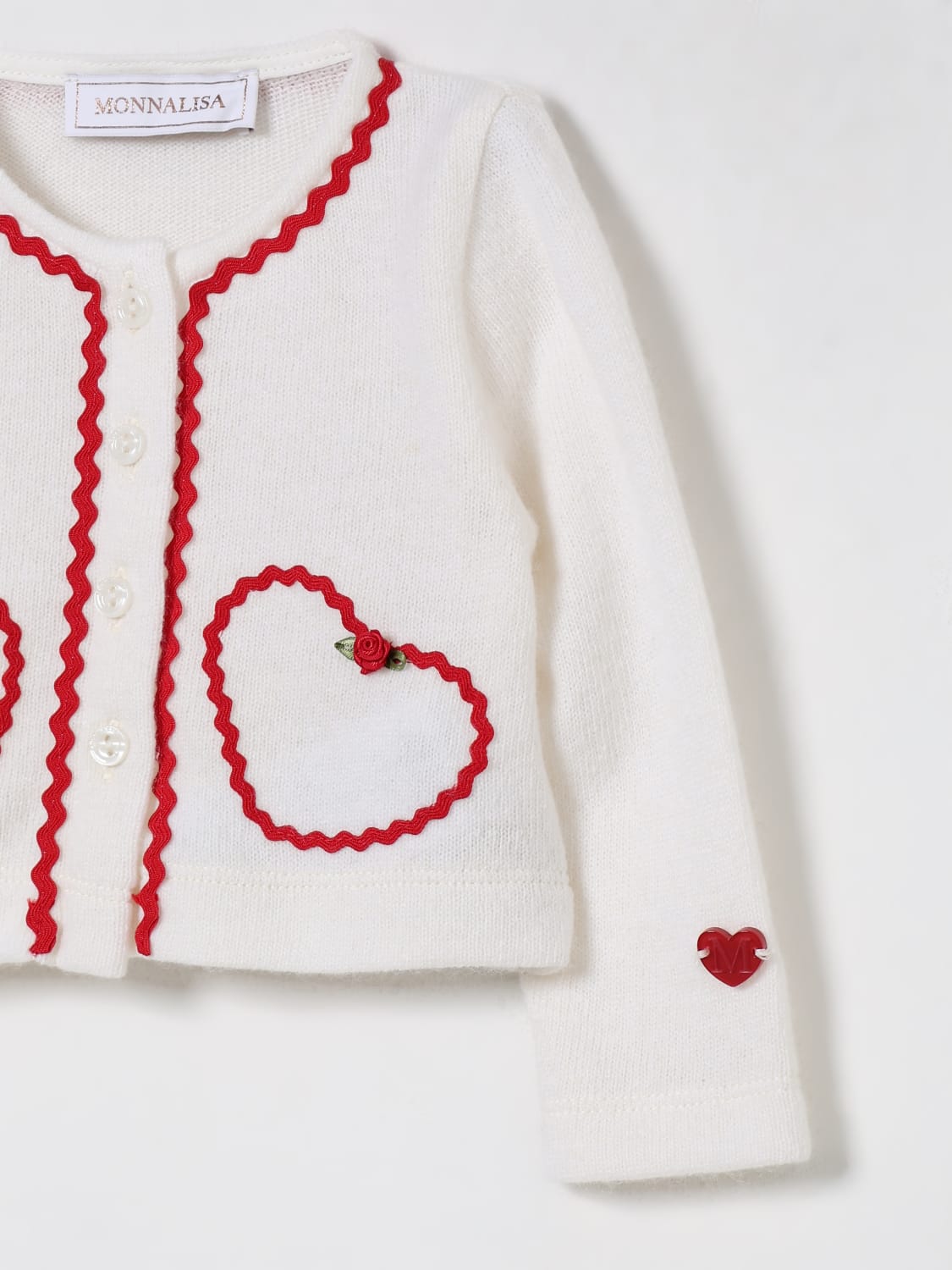 MONNALISA セーター: ジャケット ボーイ Monnalisa, エクリュ - Img 3