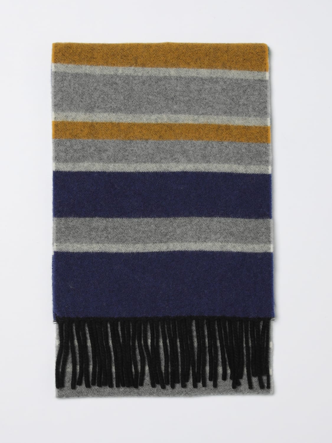 PAUL SMITH SCIARPA: Sciarpa Paul Smith in lana merino a righe multicolor , Grigio - Img 1