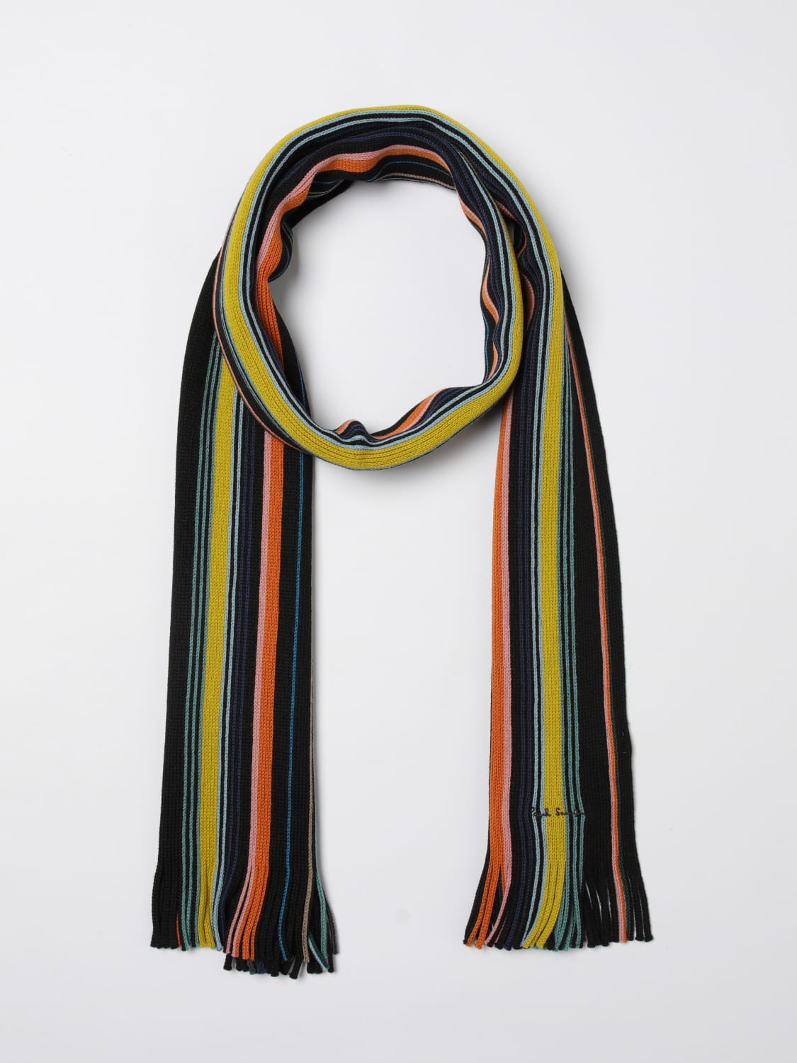 PAUL SMITH SCIARPA: Sciarpa Paul Smith in lana merino a righe multicolor , Fantasia - Img 2