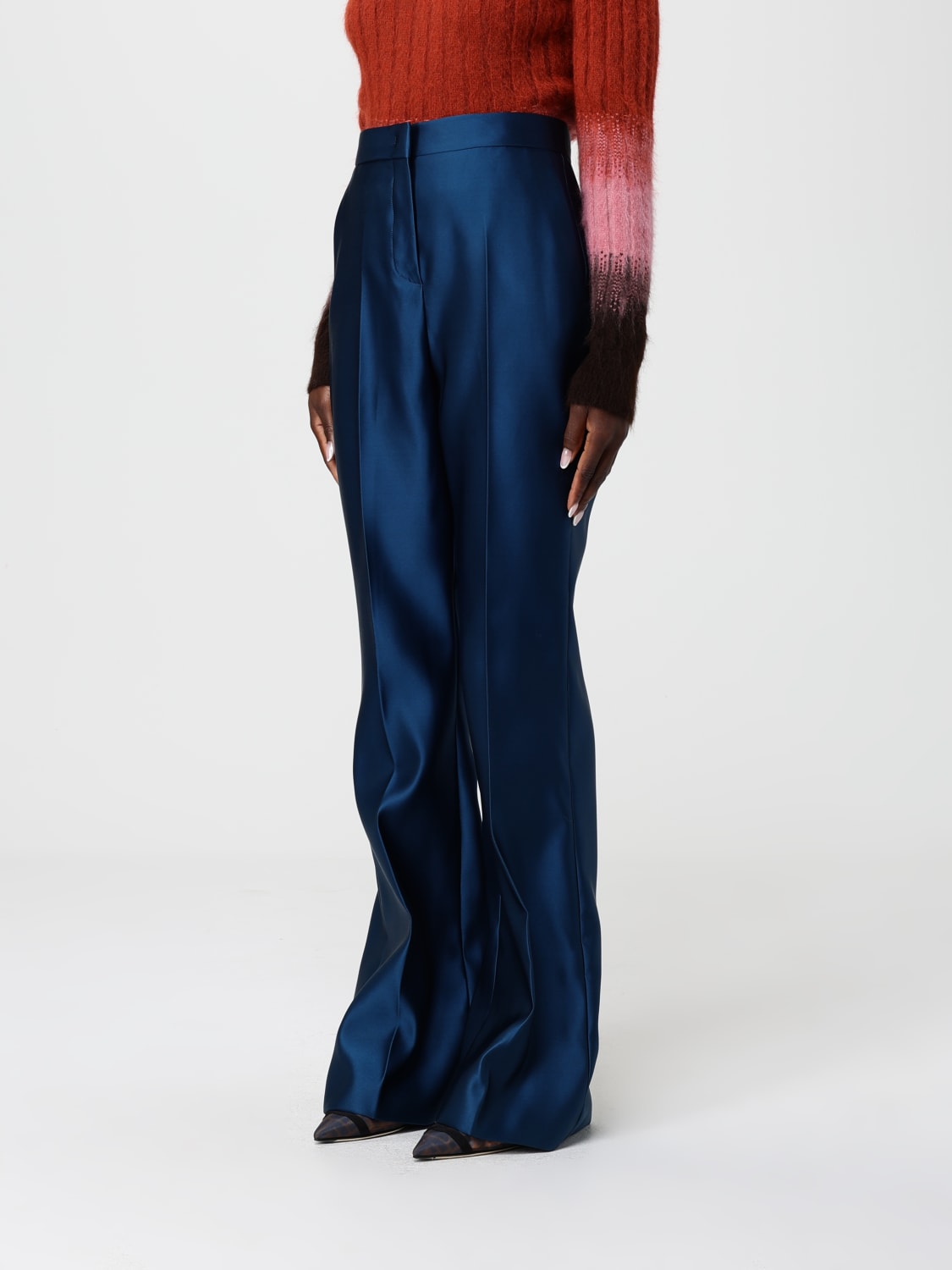 FENDI PANTS: Fendi women's pants, Blue - Img 4