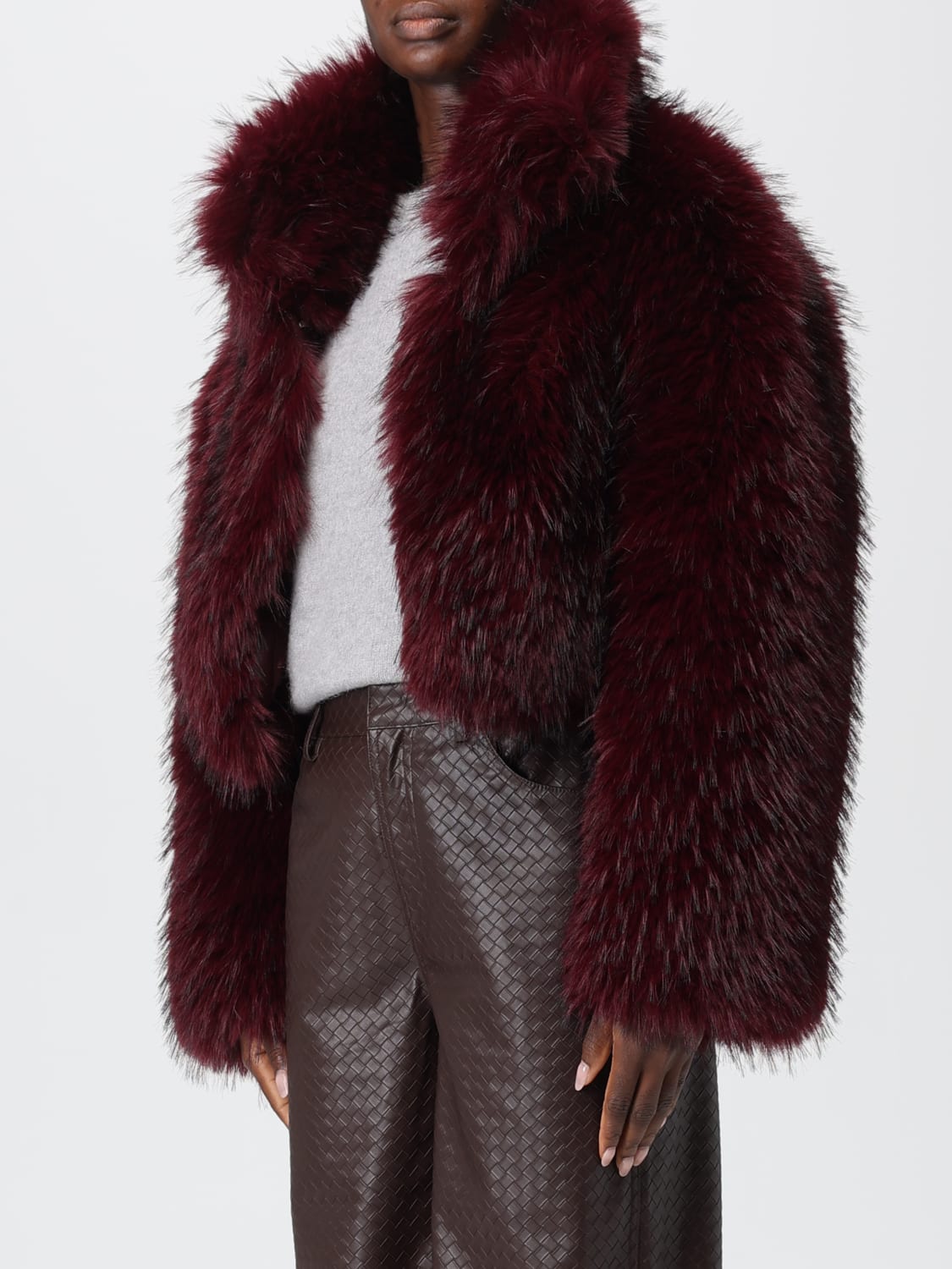 ROTATE PELLICCIA: Pelliccia crop sintetica Rotate, Marrone - Img 3