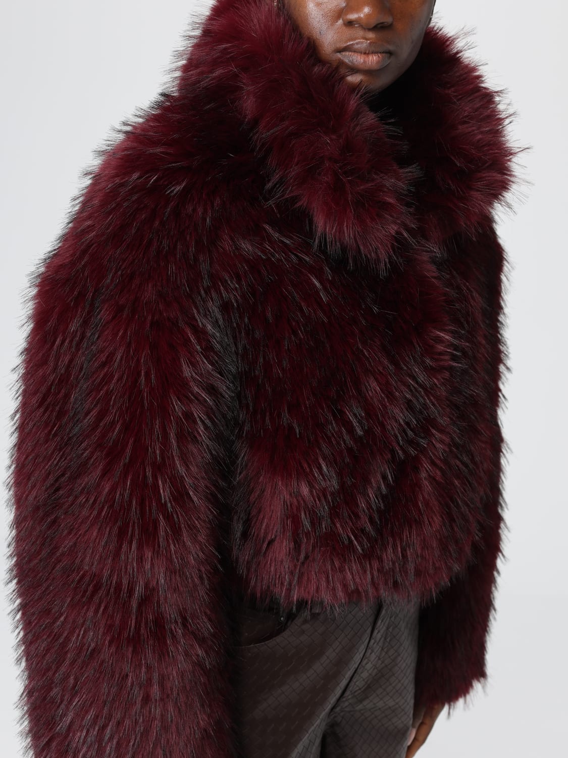 ROTATE PELLICCIA: Pelliccia crop sintetica Rotate, Marrone - Img 4