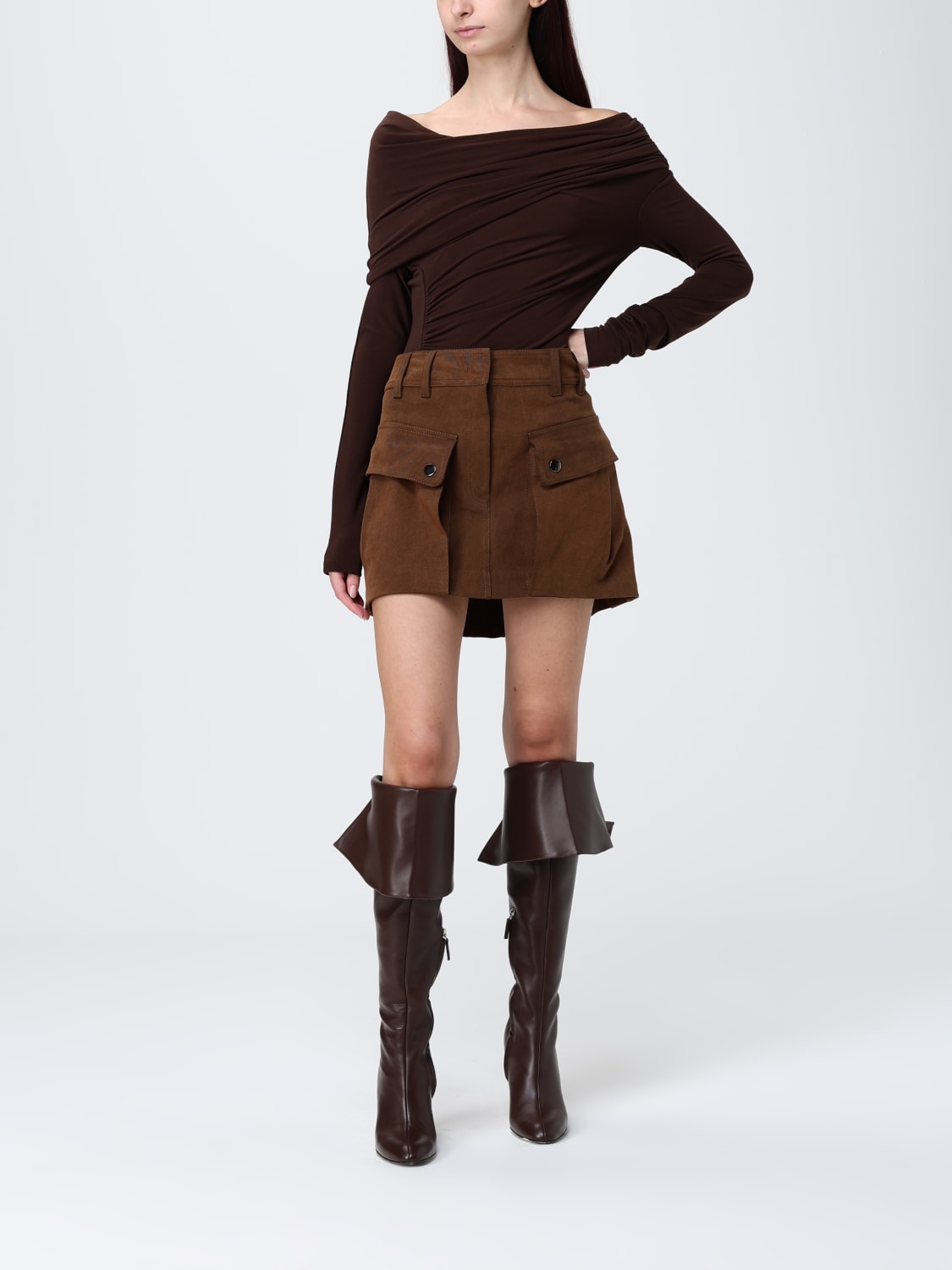 THE ANDAMANE FALDA: Falda mujer Andamane, Marrón - Img 2