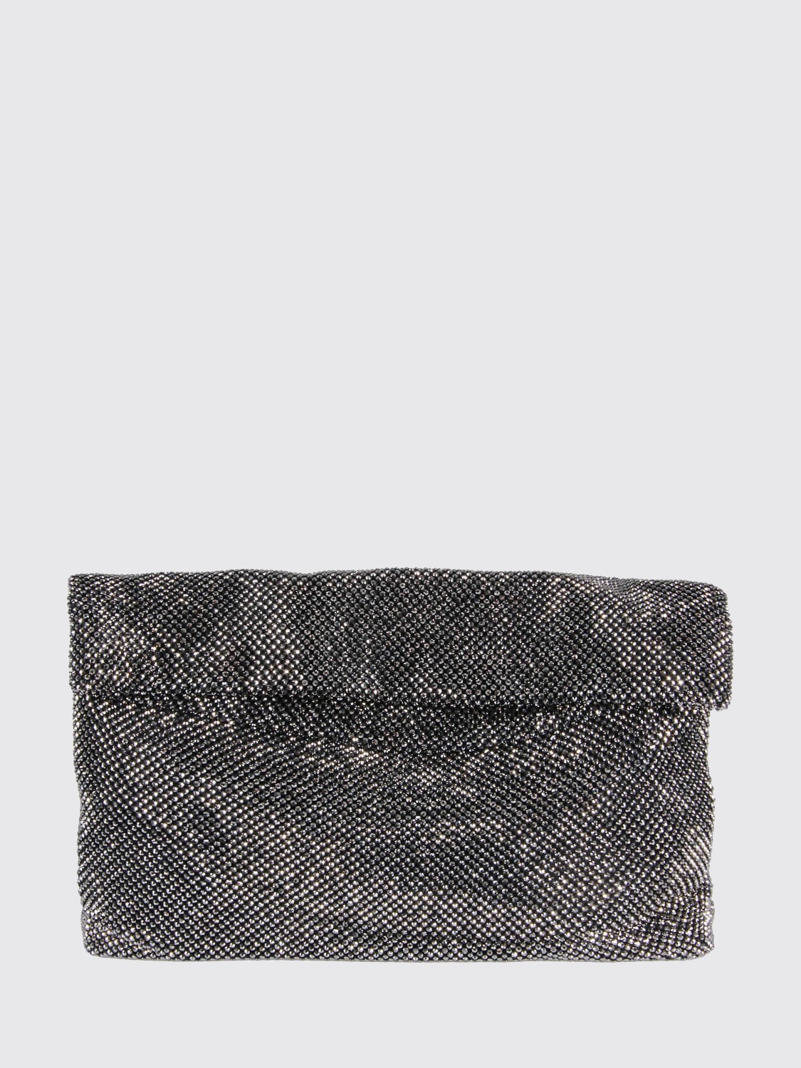 TWENTY FOURHAITCH CLUTCH: Clutch Dunham Twenty Fourhaitch in tessuto con strass all over , Grigio - Img 1