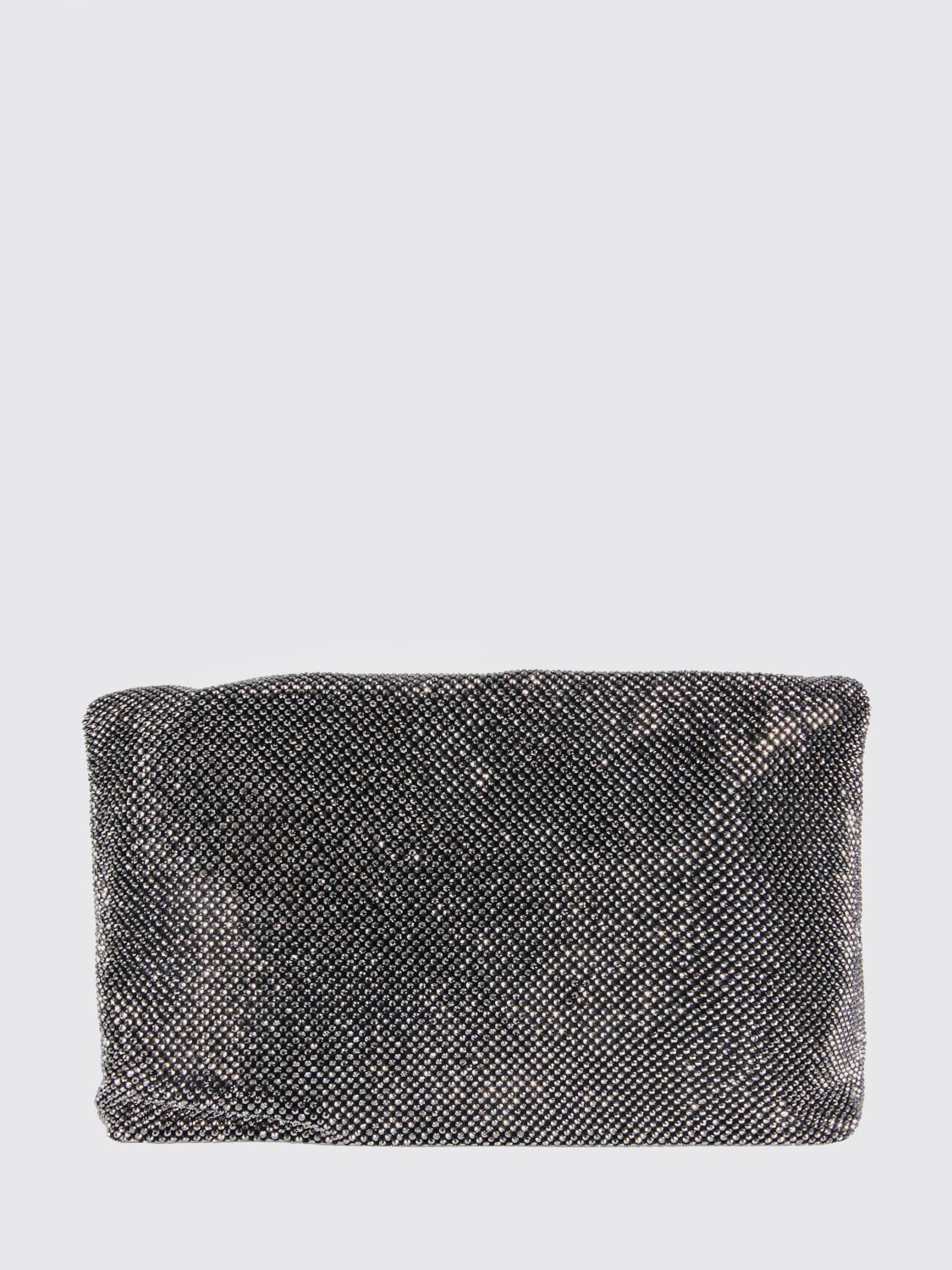 TWENTY FOURHAITCH CLUTCH: Clutch Dunham Twenty Fourhaitch in tessuto con strass all over , Grigio - Img 2