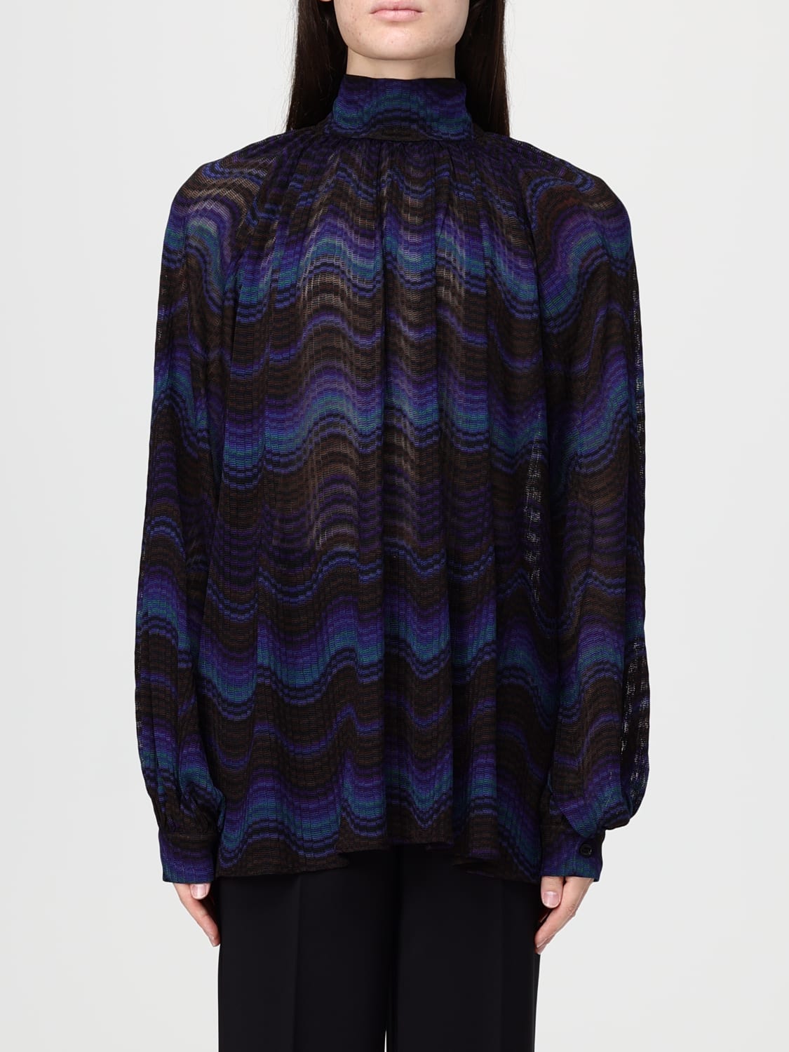 MISSONI TOP: Blusa Missoni in viscosa zig-zag , Blue - Img 1